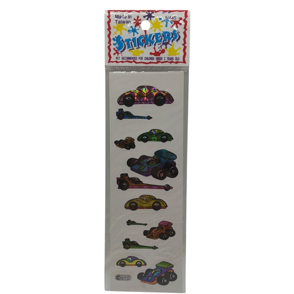 Vintage OTC Race Car Prism Stickers 10 Sheets Holographic Dragster 80s 5/445 - Picture 2 of 5